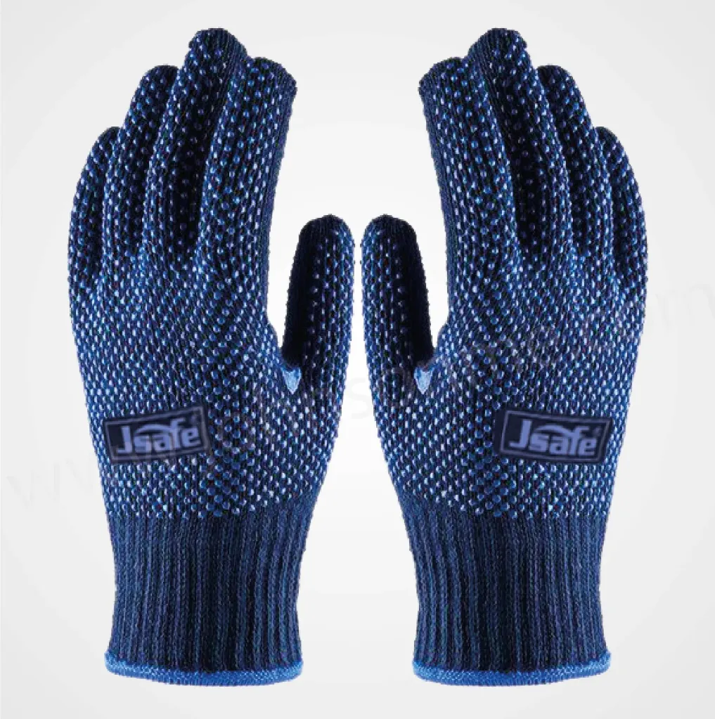 Navy Blue Double Dotted Gloves
